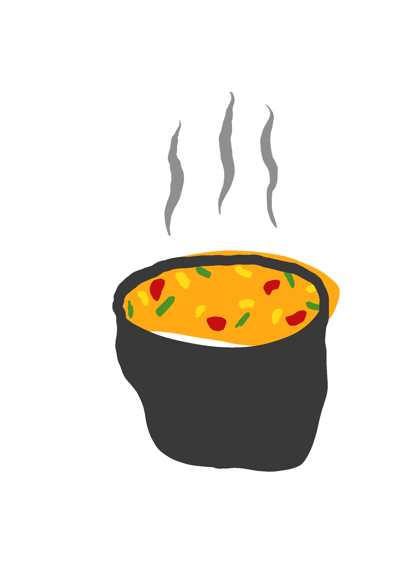 drawing of a pot of soup